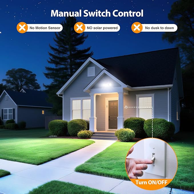 Onforu 75W Flood Lights Outdoor, 7000LM Brightness Security Lights Switch - Image 5
