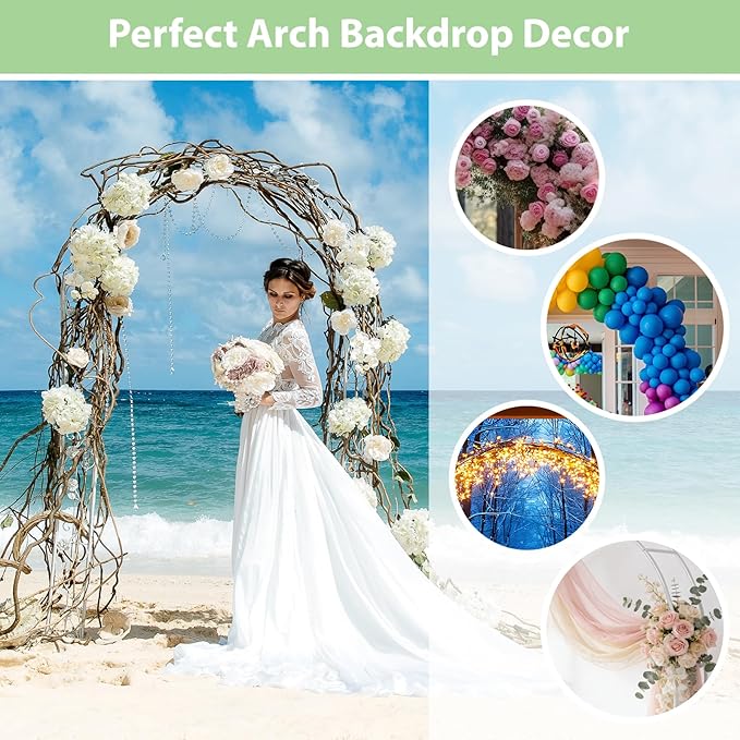 RUBFAC 94" Metal Wedding Arch Frame, Garden Arbors and Arches Party Archway - Image 5