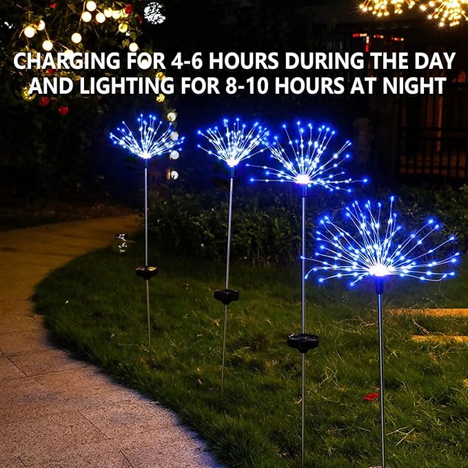 YOTOZU 2 PCS Solar Firework Light, Outdoor Solar Garden Decorative Lights 120 - Image 6