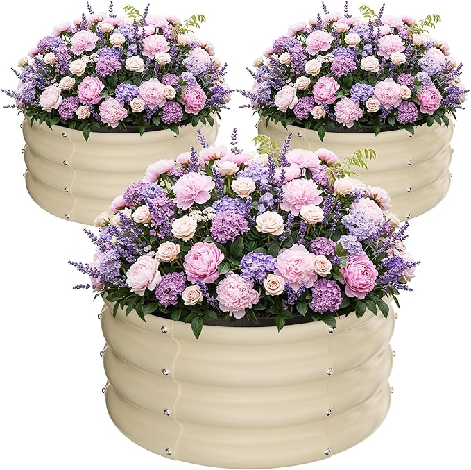 ZXZYHFTY Round Galvanized Raised Garden Bed kit, Round Large Metal Raised by ZXZYHFTY