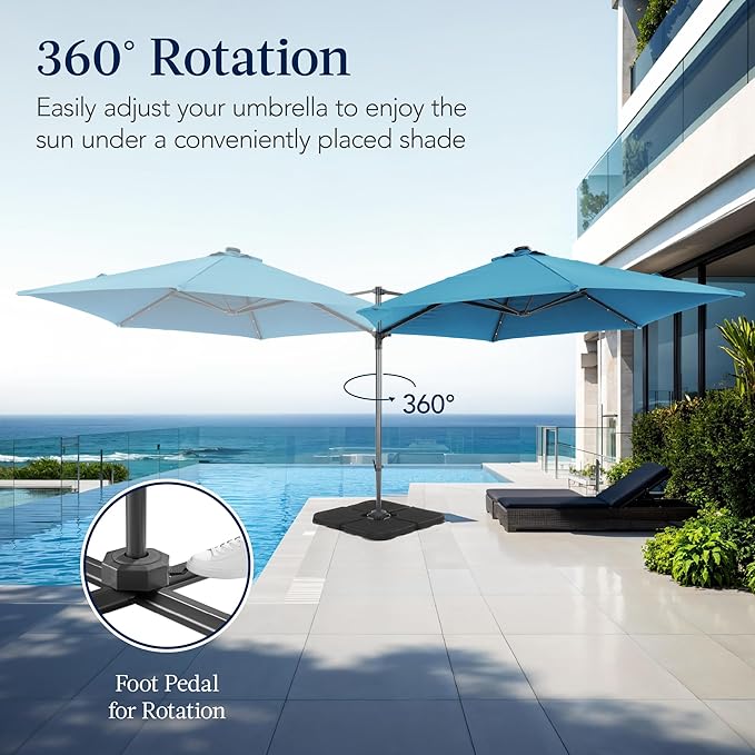 Best Choice Products 10ft Solar LED Offset Cantilever Hanging Market Patio - Image 3