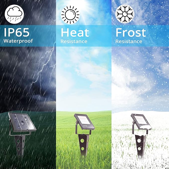 Solar Spotlights Outdoor Waterproof, Zeta 3-in-1 Spot Lights Metal Warm White - Image 5