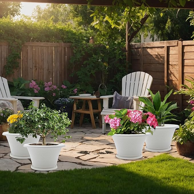 Quarut 12 Inch Plant Pot, 4 Pack Large pots - Image 6