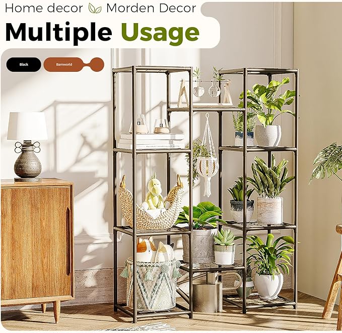 Bamworld Plant Stand Outdoor Metal Plant Shelf - Image 5