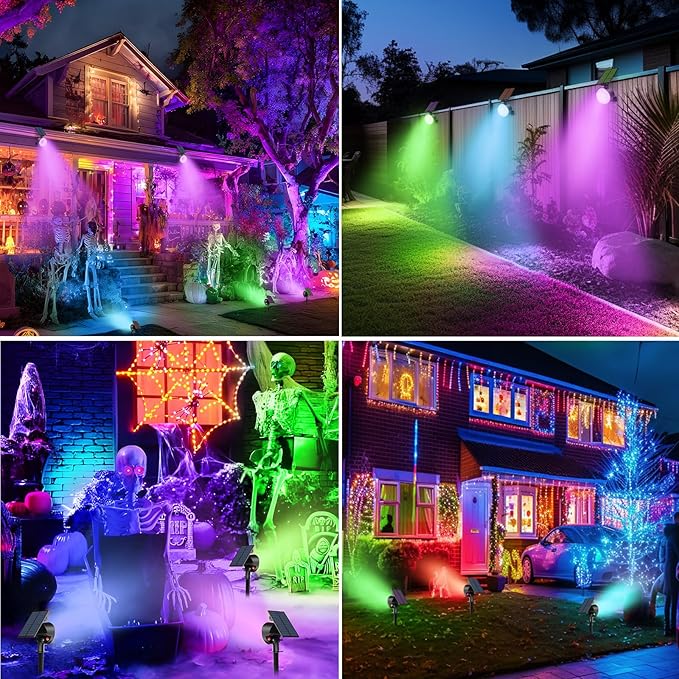 nipify 4 Pack Solar Spot Lights Outdoor Waterproof, Solar Spotlight Light - Image 7
