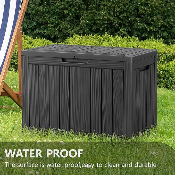 45 Gallon Waterproof Outdoor Storage Box, Resin Deck Box, Lockable Outside - Image 6