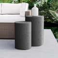 COSIEST Concrete Outdoor Side Table, Decorative Garden Stools by COSIEST
