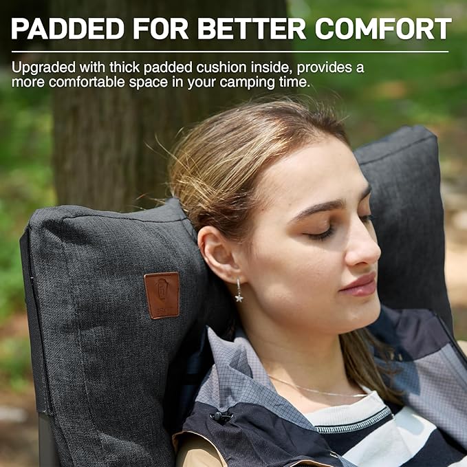 EVER ADVANCED Padded Oversized Folding Camping Chair - Image 2