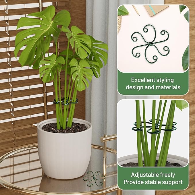 4PCS Green Iron Monstera Support, Uniquely Designed Plant Support Stakes - Image 3