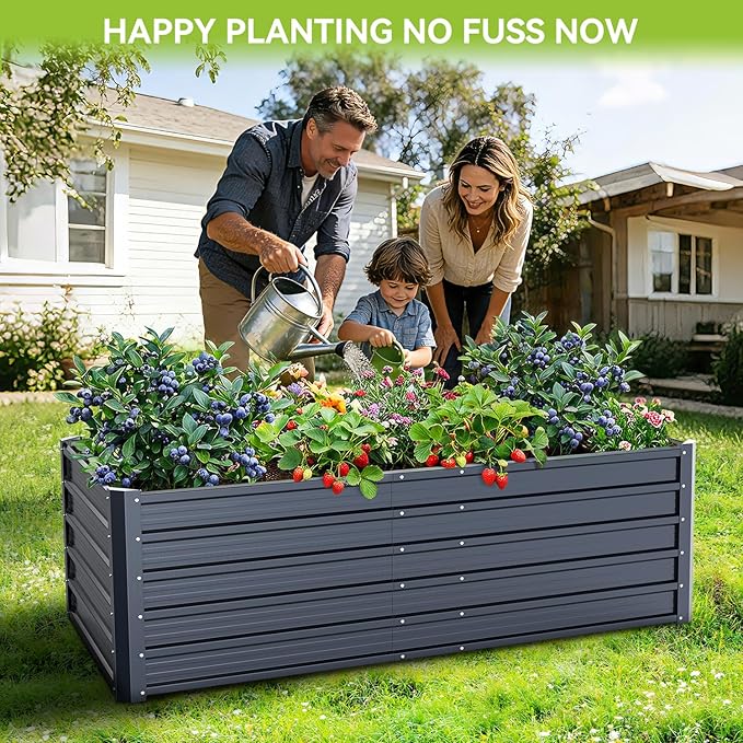 Ohuhu 6x3x1.9FT Metal Raised Garden Bed Outdoor, Reinforced Galvanized Steel - Image 2