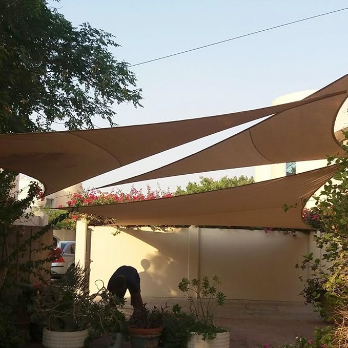 E&K Sunrise 26' x 26' x 26' Sun Shade Sail Triangle Canopy Shade Cover UV Block - Image 8