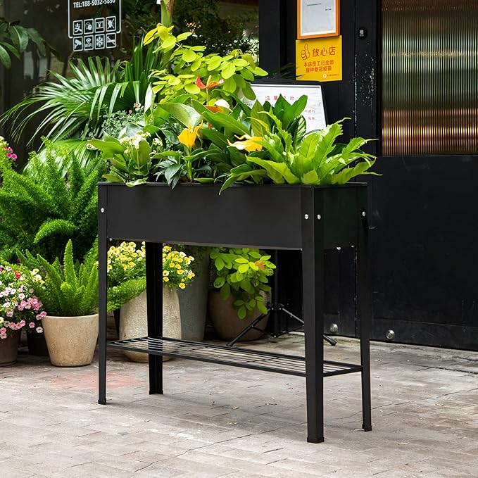 Piksedo Raised Garden Bed, Elevated Planter Metal Plant Box - Image 4