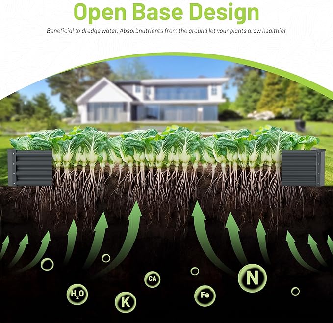 2PCS 4x2x1FT Galvanized Raised Garden Bed, Galvanized Planter Raised Garden - Image 2