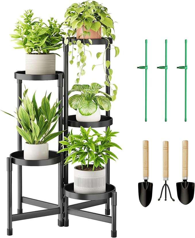5 Tier Plant Stand Indoor, Tiered Plant Stand Outdoor by Cawukege