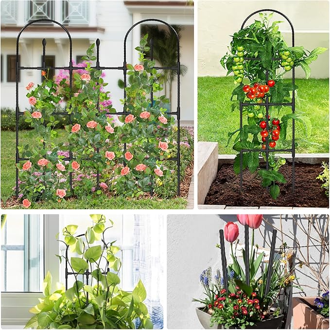 2 Pack Trellis for Climbing Plants Outdoor, 47.2" H Garden Trellis, Rustproof - Image 6
