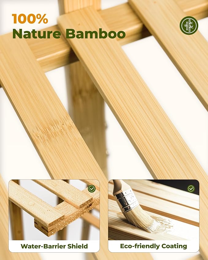 Bamworld Bamboo Plant Stand Indoor 6 Tiered Plant Shelf Outdoor Corner Plant - Image 7