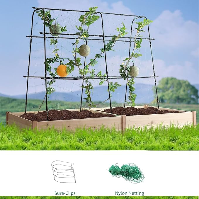 Lalahoni Cucumber Trellis, 5.3x5.3 Feet Metal Garden Arch Plant Support - Image 6