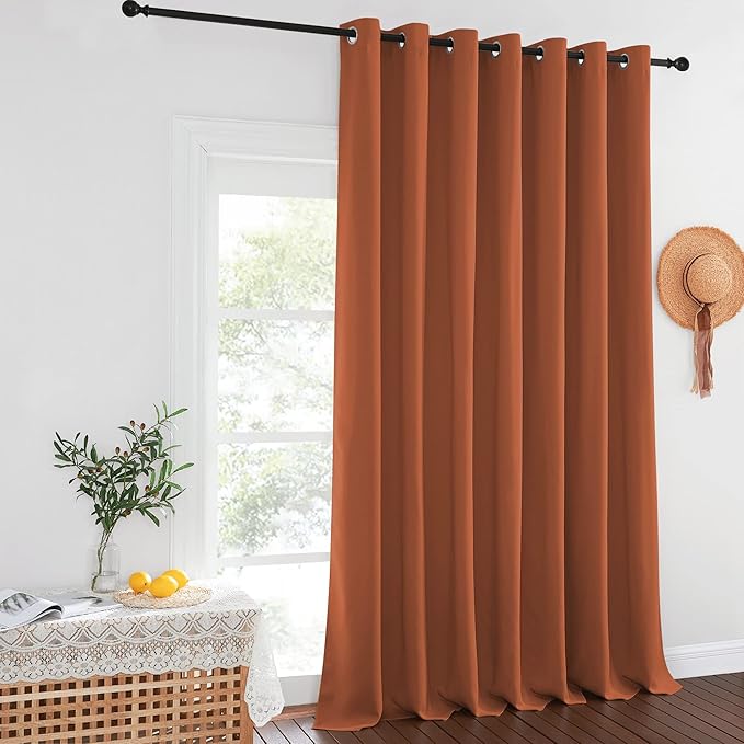 NICETOWN Burnt Orange Sliding Glass Door Curtain by NICETOWN