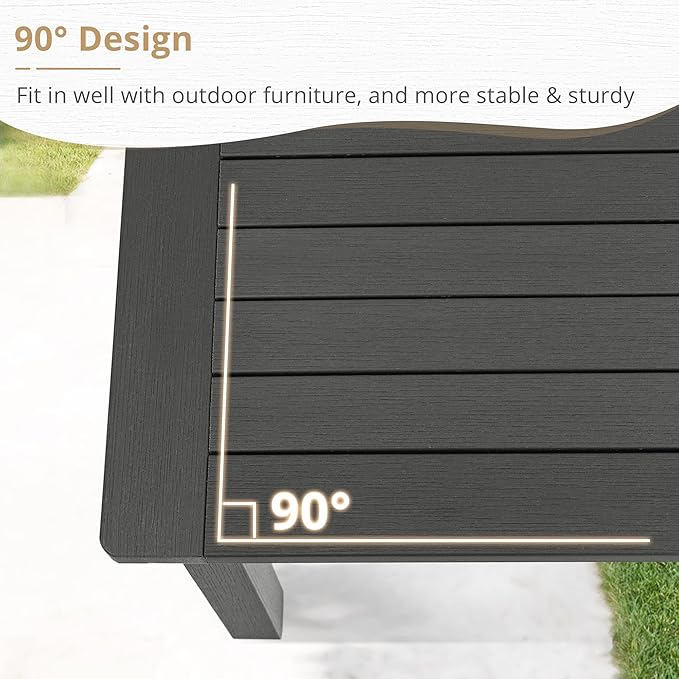 LUE BONA Outdoor Coffee Table, HDPS Patio Coffee Tables - Image 6