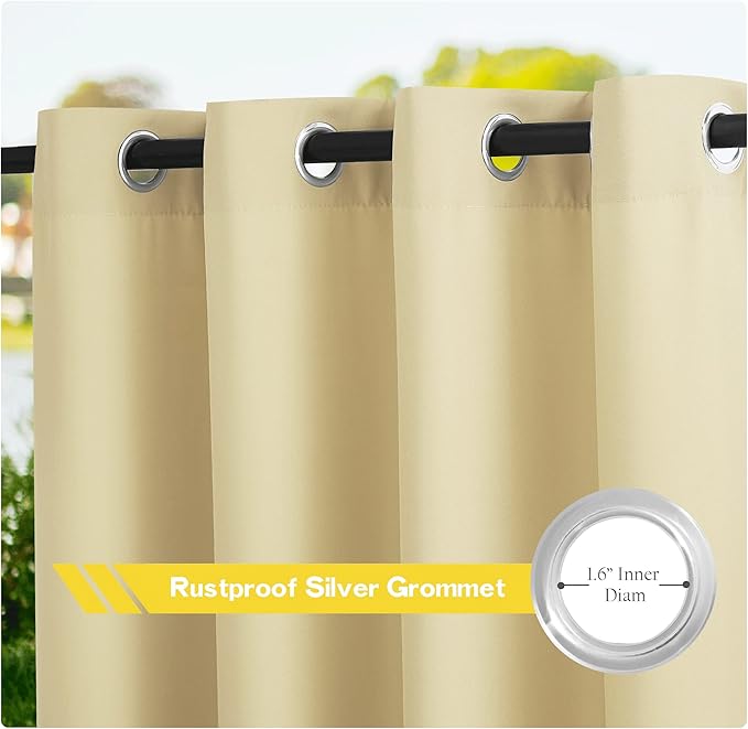 NICETOWN 2 Panels Outdoor Curtains - Image 2