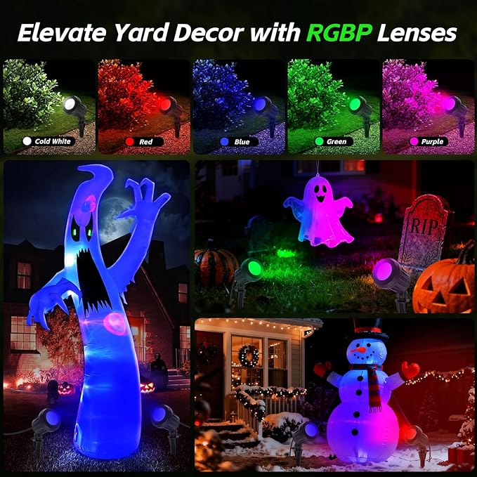 Spotlight Outdoor – 120V Plug-In, 6500K Cool White LED Landscape Lighting - Image 2