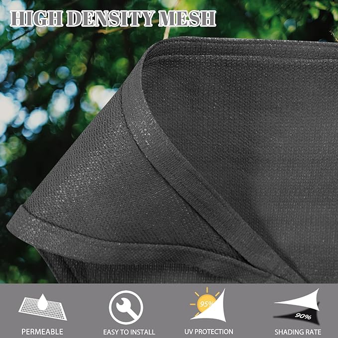 Cool Area Sun Shade Sail 12x16FT Rectangle Shade Canopy Outdoor Sunshade - Image 2