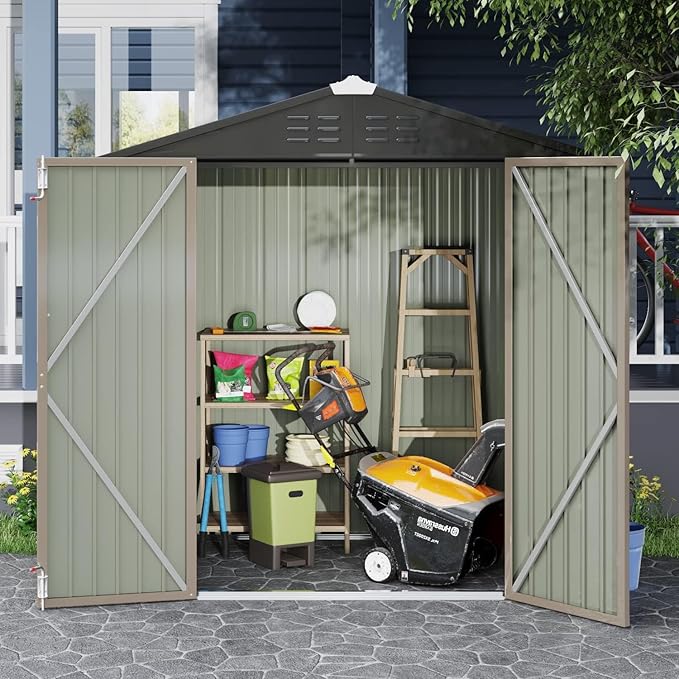 Devoko Outdoor Storage Shed 6 x 4 FT Lockable Metal Garden Shed Steel - Image 2