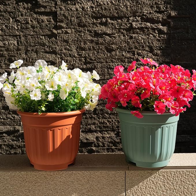 Artificial Flowers for Outdoors, UV Resistant Fake Silk Morning Glory, - Image 9