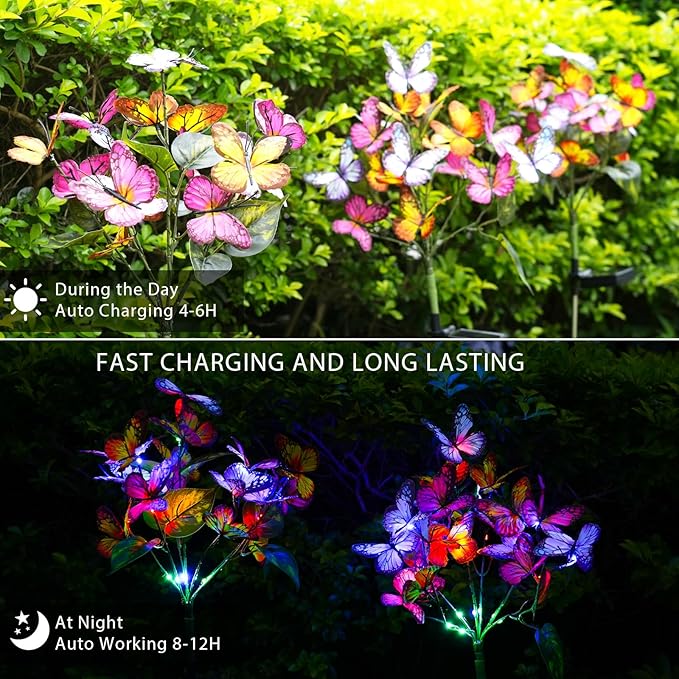 Solar Garden Lights Solar Lights Outdoor Waterproof Decorative 4 Pack - Image 2
