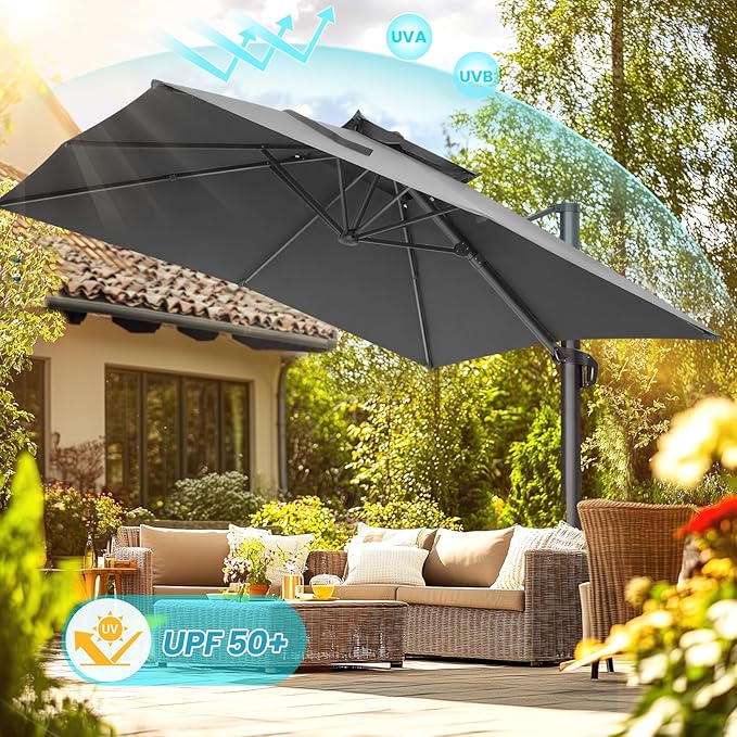 HOTEEL10x10ft Patio Umbrella Cantilever Umbrellas - Image 8