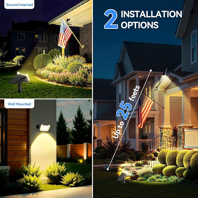 WdtPro Solar Spot Lights Outdoor Waterproof, Bright Solar Lights Outdoor - Image 8