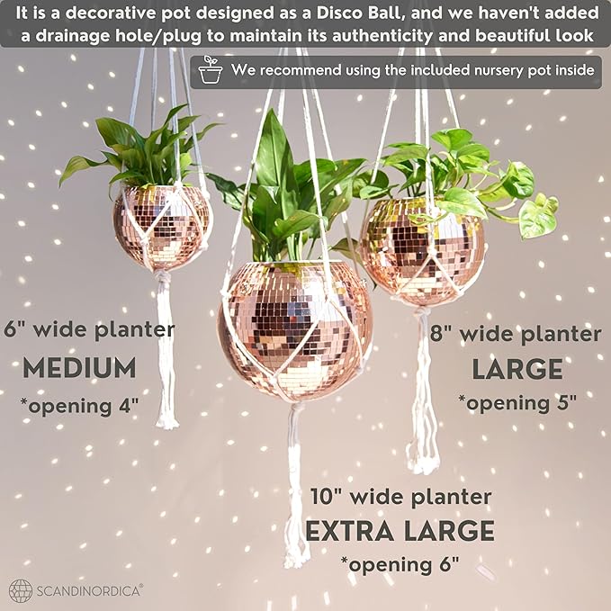 SCANDINORDICA Disco Ball Planter – Value Package: Mirror Disco Planter - Image 5
