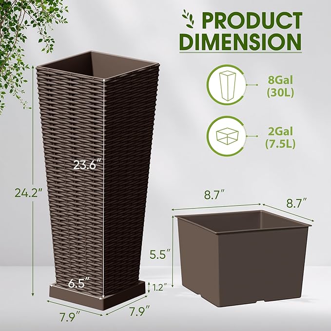 Devoko Resin Tall Planters - Image 7
