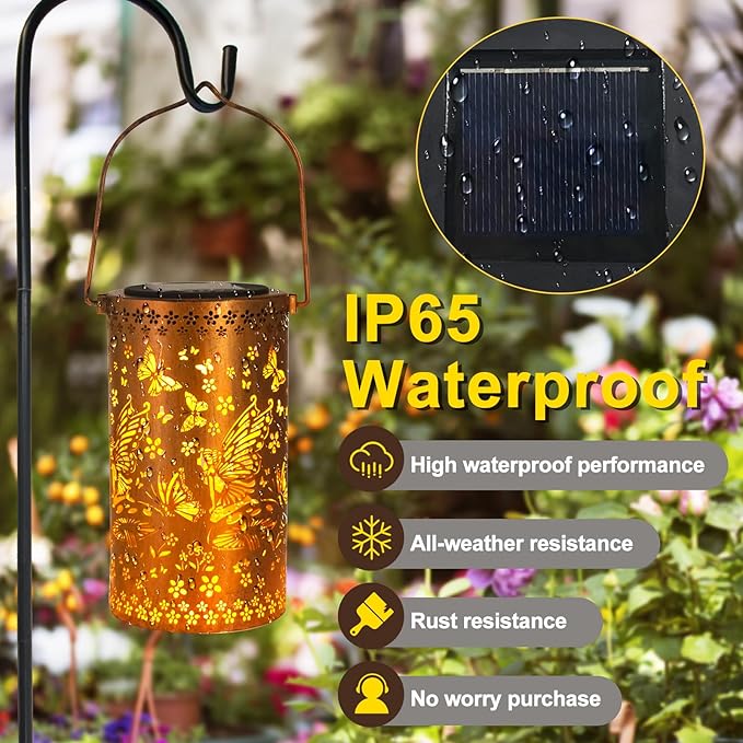Solar Lanterns Outdoor Hanging Lantern Lights, Fairy Metal Decor - Image 5
