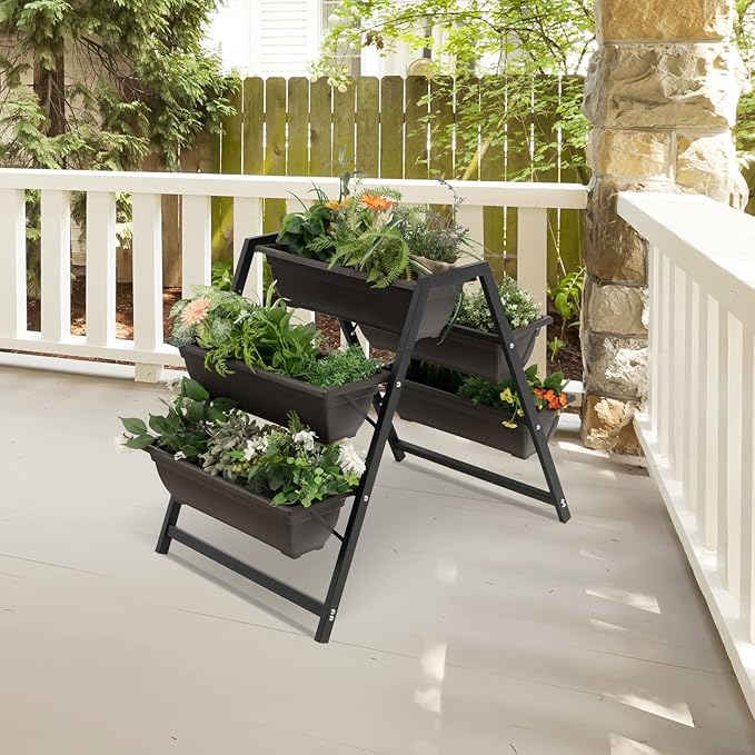 Giantex Set of 2 Vertical Raised Garden Bed, 5 Planter Boxes Container - Image 2