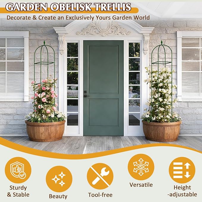 Garden Trellis for Climbing Plants, Tomato Cage, Cucumber Trellis, Rustproof - Image 2
