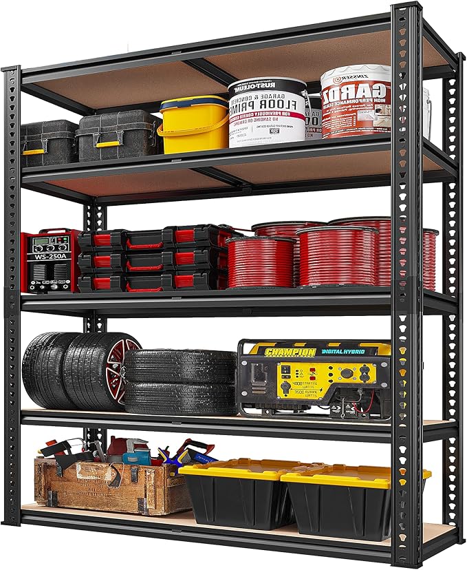 REIBII 40" W Garage Shelving 2500LBS Storage Shelves 72" H Metal Shelving 5 - Image 8