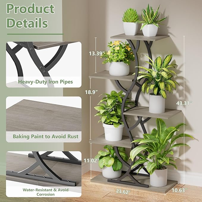 Plant Stand Indoor with Grow Lights - Image 2