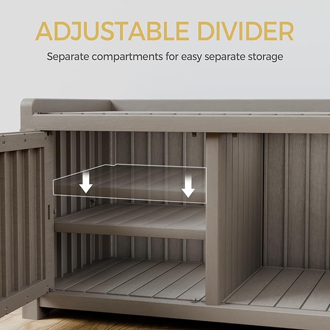 Storage Bench - Waterproof Resin Shoe Bench - Indoor & Outdoor Use - Image 5