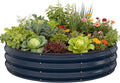 Galvanized Raised Garden Bed 4×4×1 FT, Round Metal Raised Garden Bed Outdoor by Pattiumo