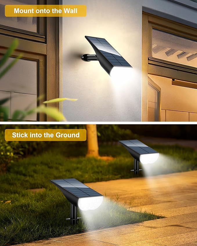 BAXIA TECHNOLOGY Solar Spot Lights Outdoor Waterproof, 3 Lighting Modes Solar - Image 5
