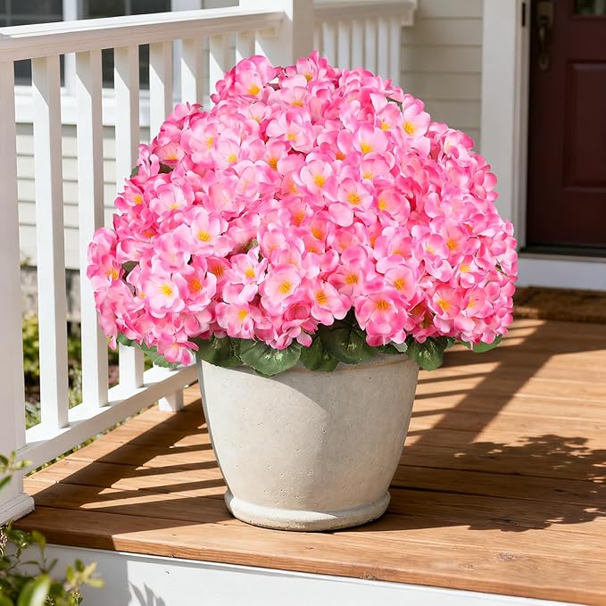 Artificial Geraniums Flowers for Outdoors, 6 Bundles Realistic Silk Fake - Image 6