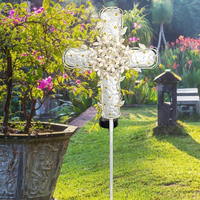 38Inch Solar Cross Garden Lights Outdoor Decorative - Image 6