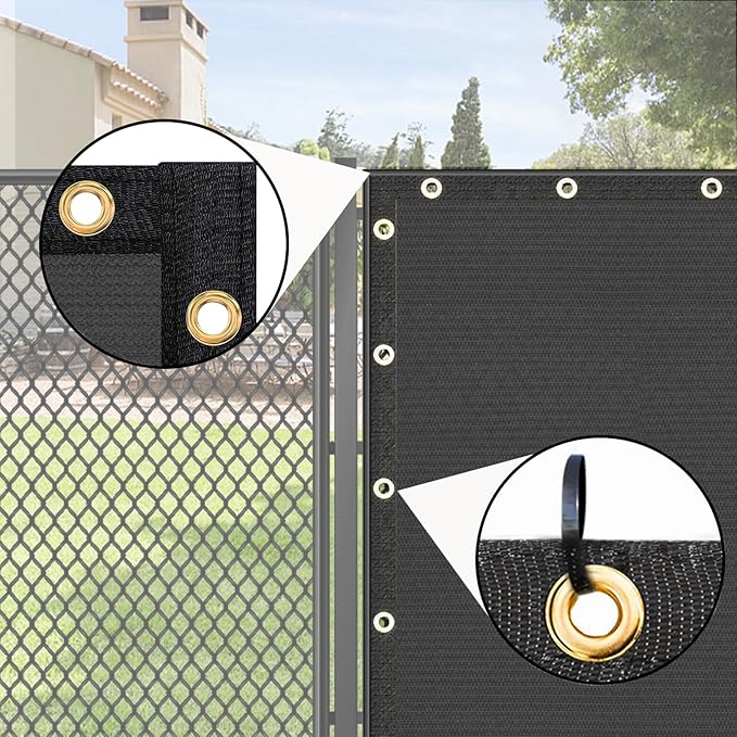 UPGRADE Privacy Fence Screen 4'x11' Dark Grey Outdoor 90% Visibility Blockage - Image 4