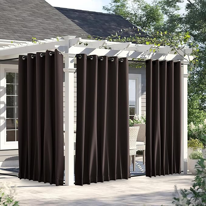 NICETOWN 2 Panels Weighted Outdoor Curtains by NICETOWN