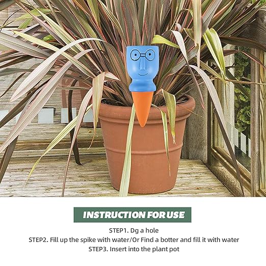 4 Pack Terracotta Watering Spikes, Vacation Self-Watering Planters Devices - Image 3