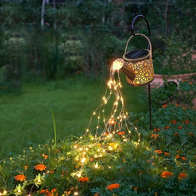 Solar Lights Outdoor Decorative, Metal Watering Can Lights Waterproof, Small by Misawce