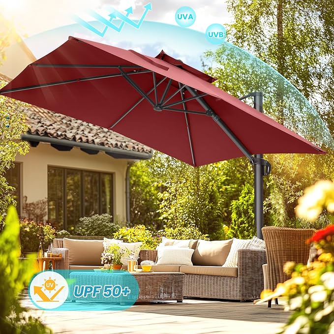 HOTEEL10x10ft Patio Umbrella Cantilever Umbrellas - Image 10