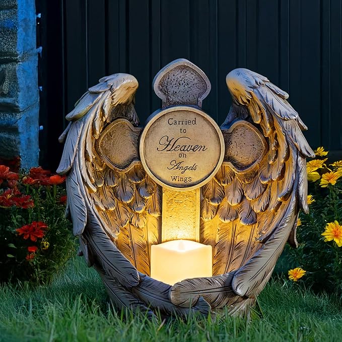 Solar Garden Angel Statue Light – Praying Guardian Angel Figurines by Candieslife