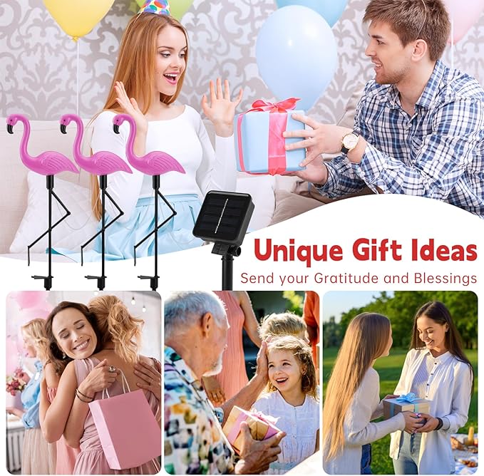 Flamingo Solar Lights, Outdoor Pink Flamingo Stake Light, Solar Powered Garden - Image 6